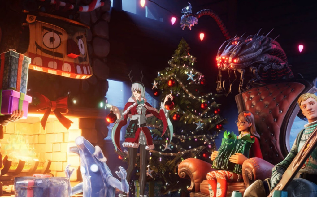 Players can unlock presents at the Winterfest lodge. ( Picture: Epic Games)