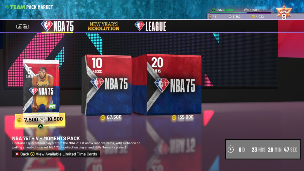 NBA 2K22 NBA75 V-Pack-Markt