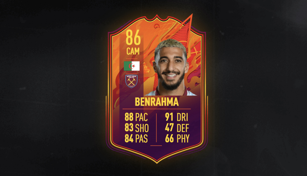 Benrahma TOTGS FIFA 22 86 OVR