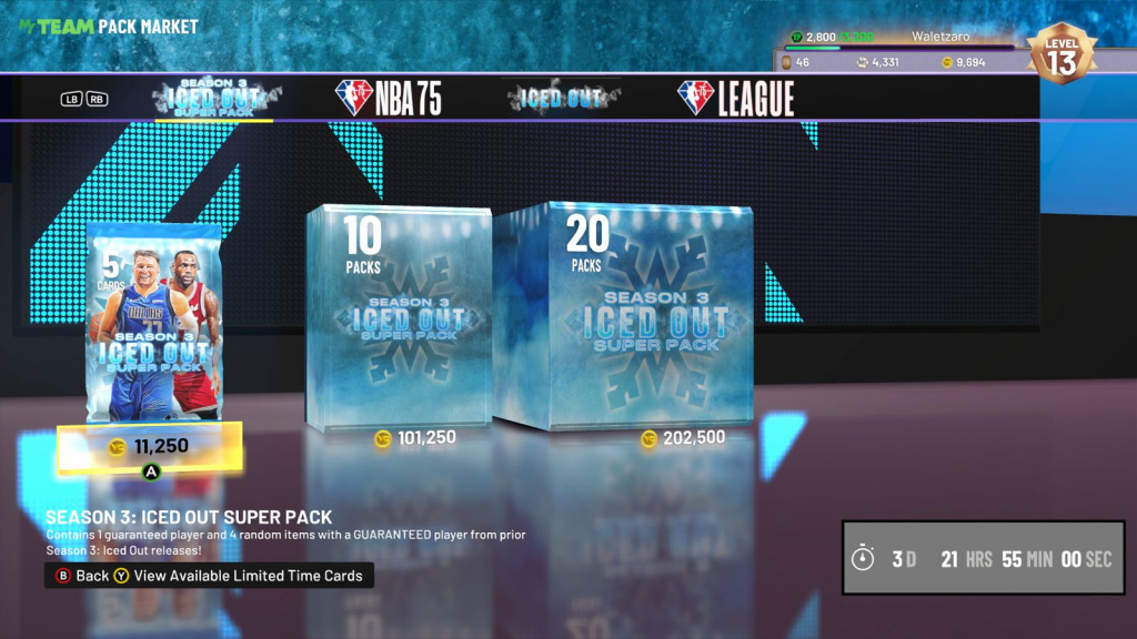 NBA 2K22 Iced Out Super Pack Markt