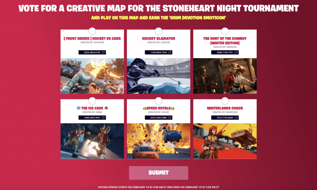 Fortnite Stoneheart Trials Karten im Kreativmodus