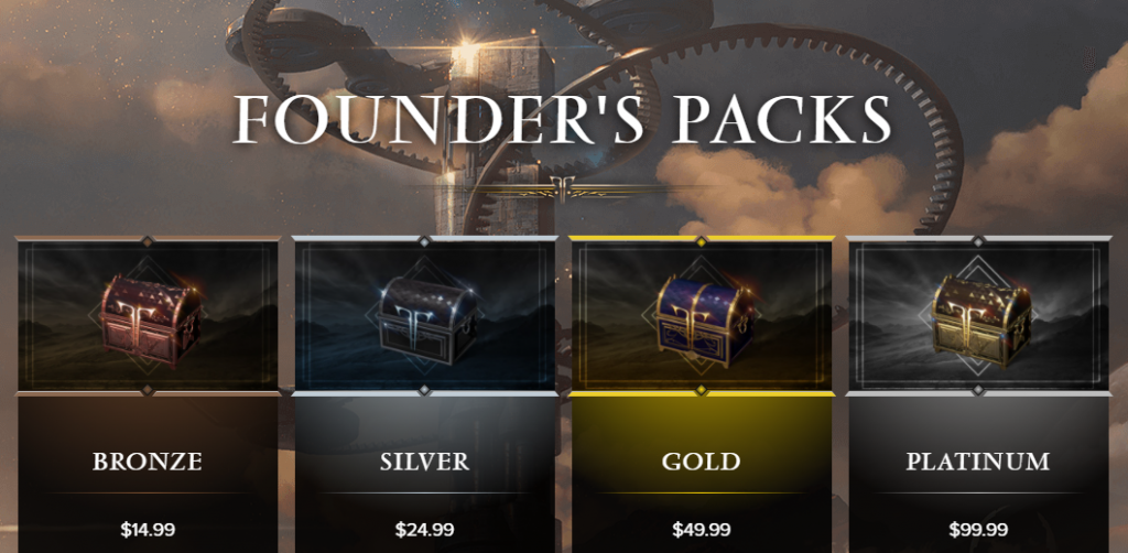 Lost Ark Europe West Serverliste Belohnungen Founder's Pack Items Details tägliche Anmeldung