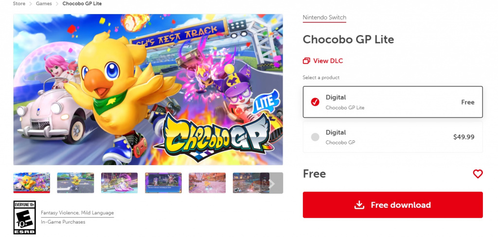 Chocobo GP lite wie man kostenlos Nintendo Switch Square Enix spielt