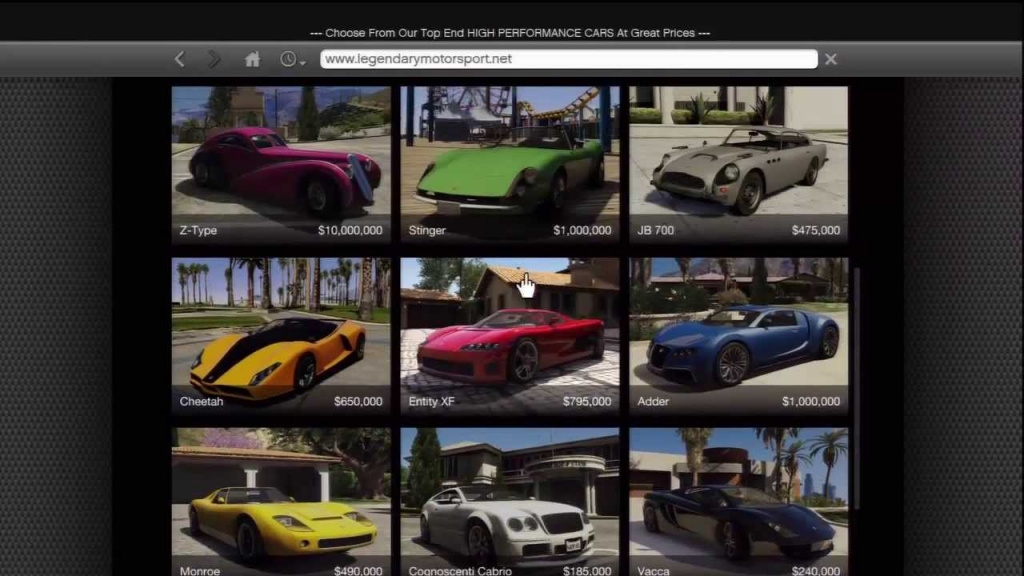 GTA 5 Legendäre Motorsport-Website