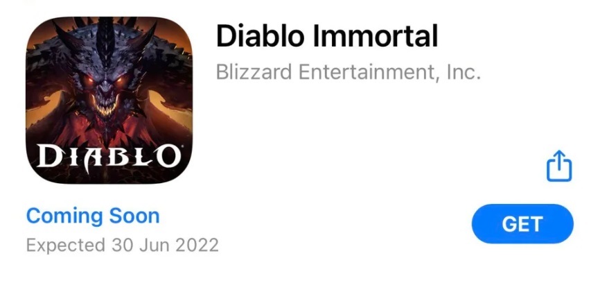 Erscheinungsdatum von Diablo Immortal Offizieller Leak Apple App Store 30. Juni 2022 Blizzard Entertainment iOS Android