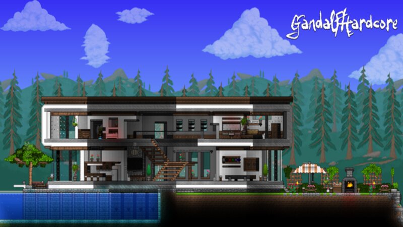 Ein modernes Haus in Terraria