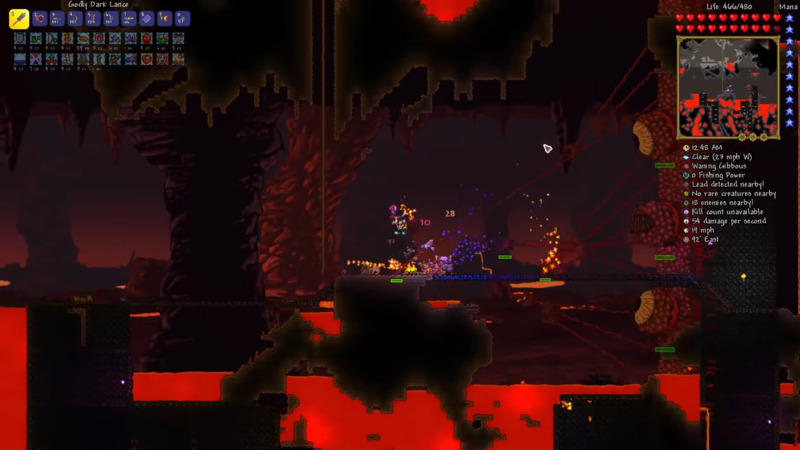 Fleischwand-Boss in Terraria.