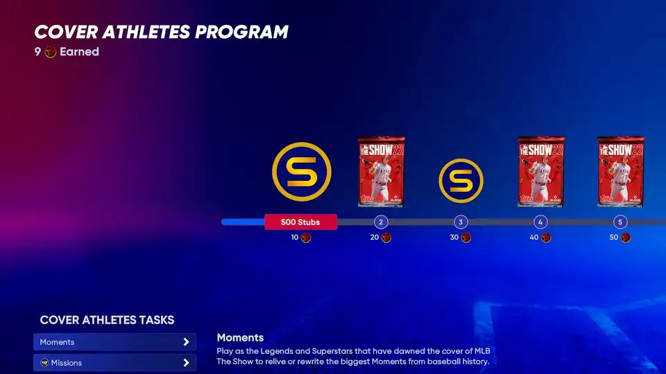 MLB The Show 22 Cover Athletes Program Rewards Track Seite 1