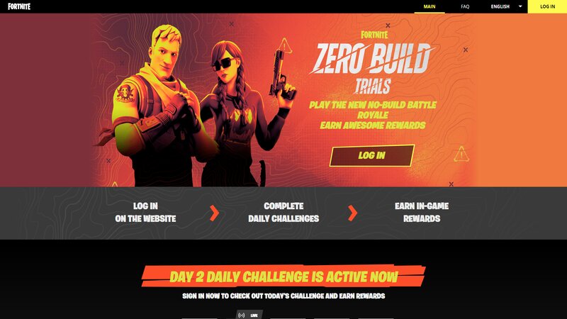 Fortnite Zero Build Trials Hauptwebsite