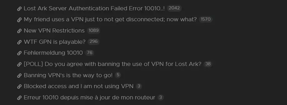 Lost Ark VPN-Nutzung Authentifizierung fehlgeschlagen Fehler 10010 Wiedergabe funktioniert blockiert unterstützte Regionen Smilegate Amazon