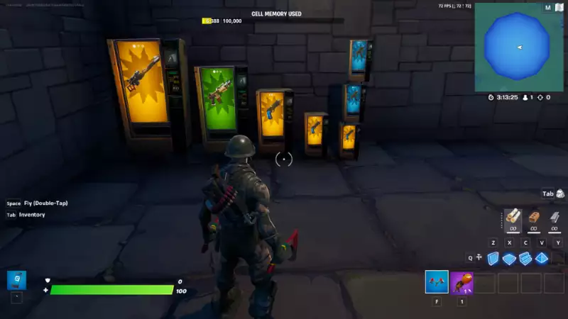 Fortnite Creative Vending Machine Beispiel mit Größenänderung und Verwendung