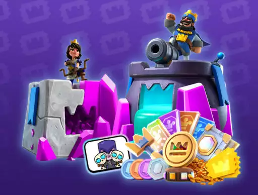 clash royale staffel 35 verzaubert update pass royale bezahlte belohnungen skins emotes buch der bücher magische münze schlüssel karten gold trade tokens