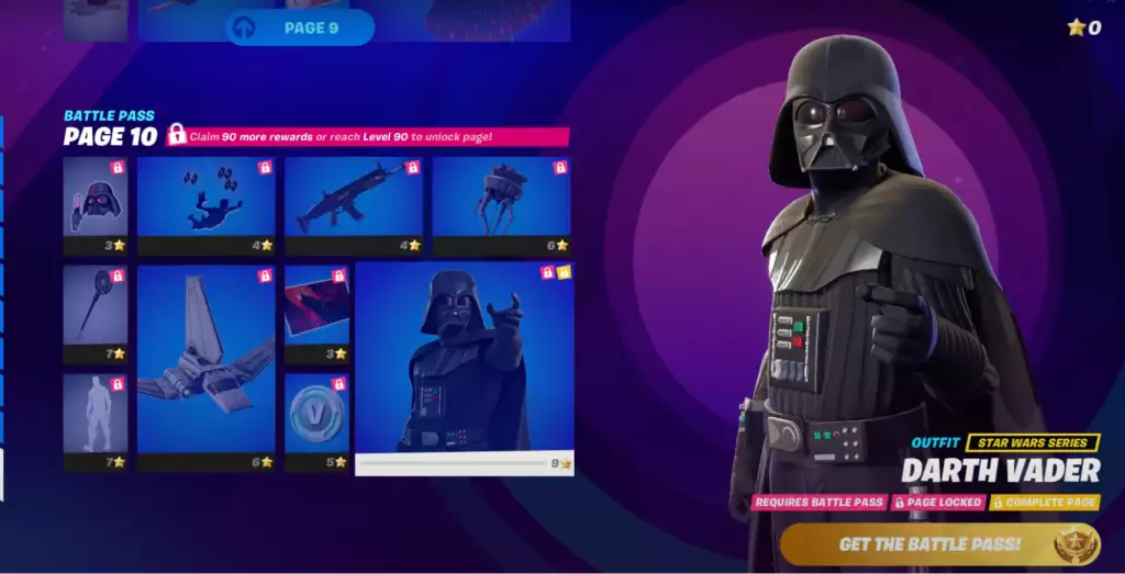 darth vader fortnite kapitel 3 staffel 3 battle pass skin belohnungen