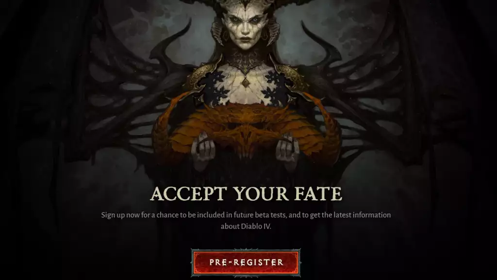 Diablo 4 Closed Beta Homepage Vorregistrierung Lilith akzeptiere dein Schicksal