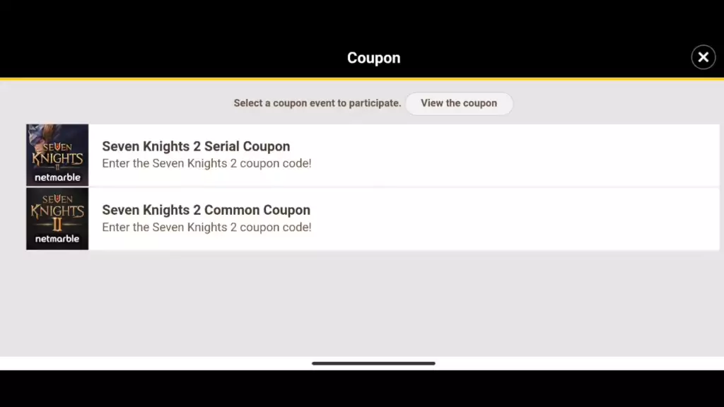 Schritte zum Einlösen von Seven Knights 2-Codes.