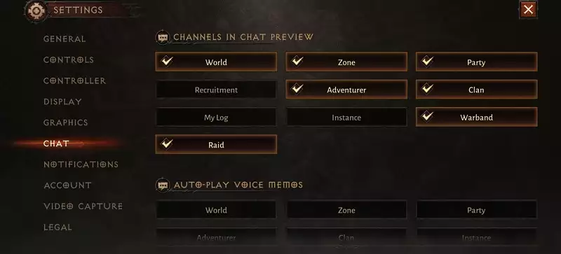 Diablo Immortal Chat Box Preview Deaktivieren Sie die Einstellungen, wie Sie die Sprachnotizen in der Clan-Zone der Welt der Chats einstellen