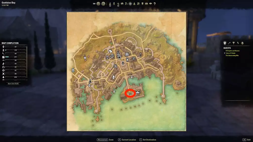 Tales of Tribute Quest Location Elder Scrolls Online High Isle