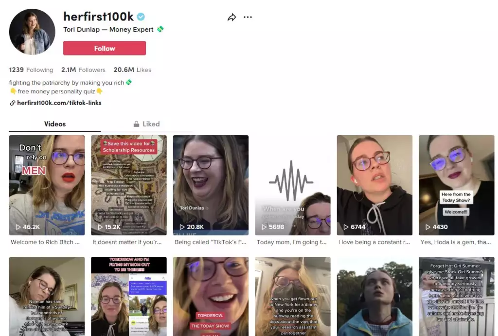 Tori Dunlap Tiktok Finanzkönigin Geldexperte