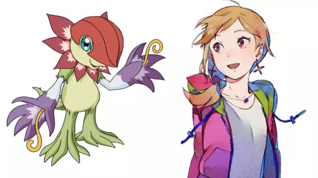 Saki Kimishima und Floramon in Digimon Survive