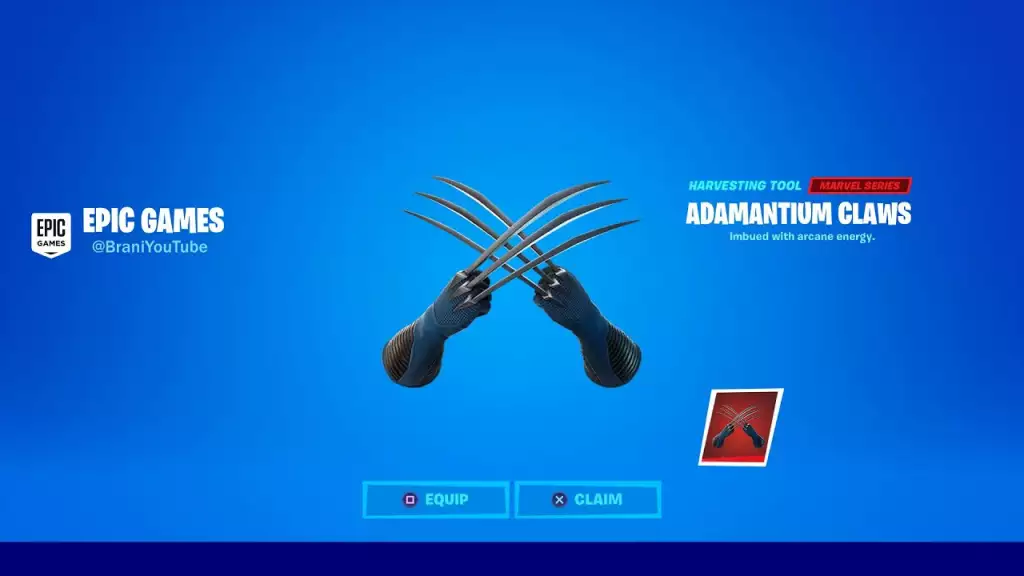 Fortnite Adamantium Claws Third Marvel x Fortnite Comic Rewad