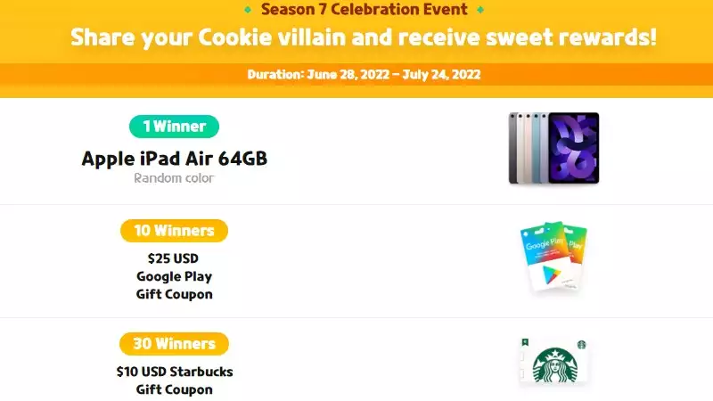 Cookie Run Ovenbreak Villain Test-Belohnungen