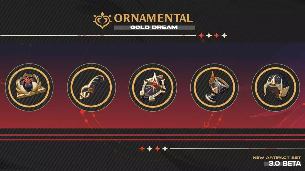 Genshin Impact Leaks Artefakt-Sets Ornamental Gold Dream Elemental Mastery Stats