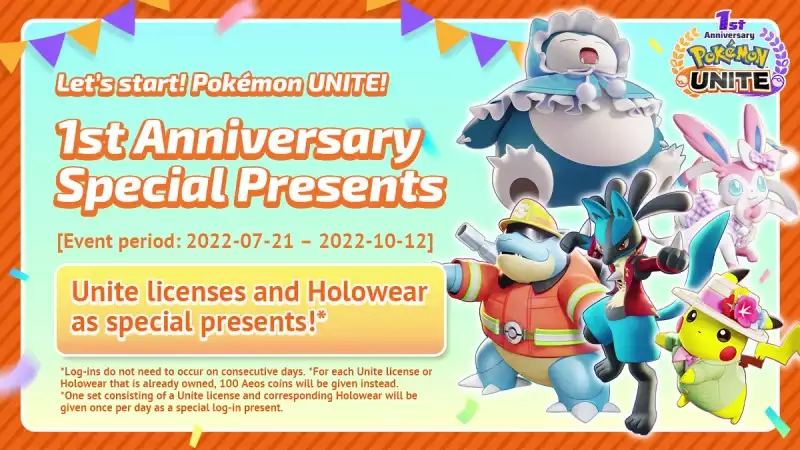 Pokemon Unite 1st Anniversary Event Special präsentiert Login-Bonusbelohnungen