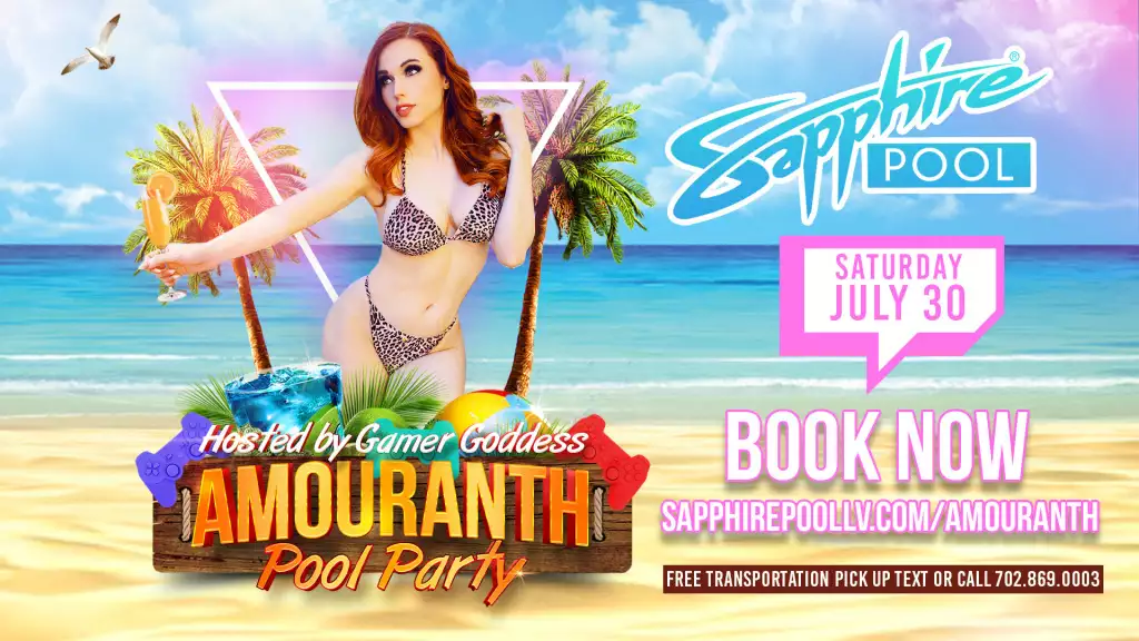 amouranth sapphire pool persönliche veranstaltung am pool wie man las vegas beitritt