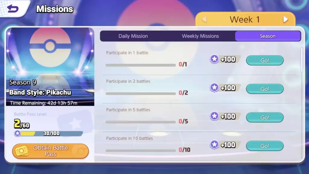 Pokemon Unite Jubiläumsfeier Saison 9 Battle Pass Missionen Liste tägliche wöchentliche Saison