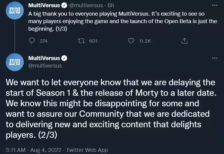 Veröffentlichungsdatum von MultiVersus Season 1, wann Morty Rick Battle Pass Delay Preseason PC Xbox Playstation eintrifft