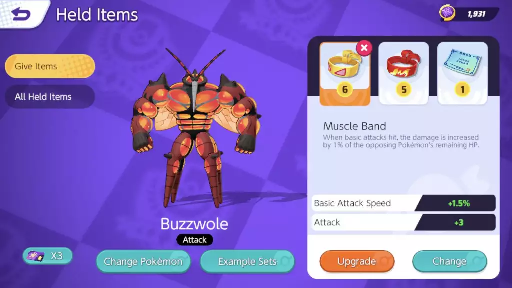 Pokemon Unite Build Guide Buzzwole Best-Holded Battle Items