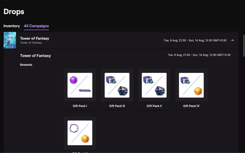 Tower of Fantasy Twitch Drops