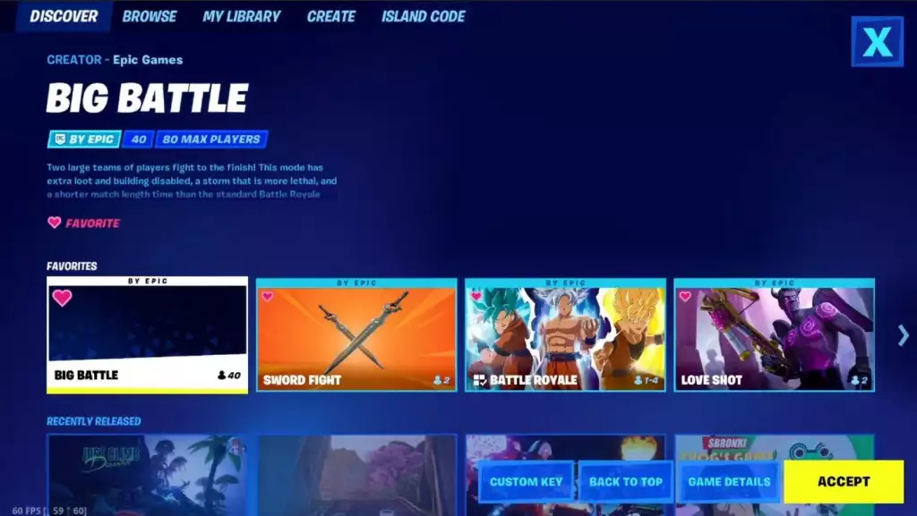 Fortnite Zero große Schlacht bauen