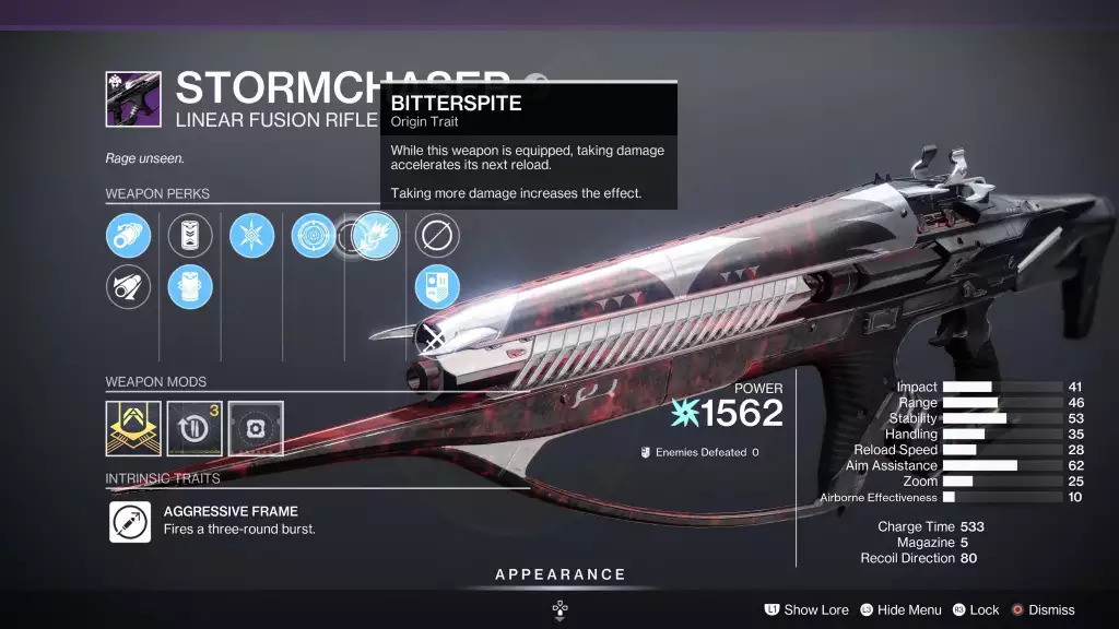 Destiny 2 Stormchaser Linear Fusion Rifle God Roll