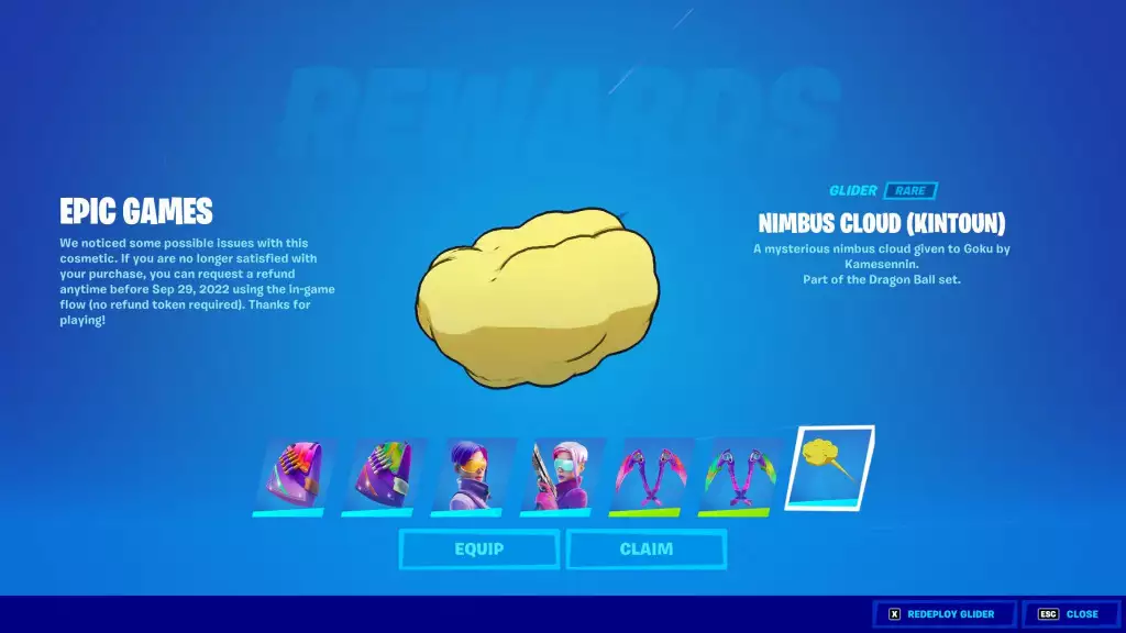 nimbus cloud rückerstattung fortnite