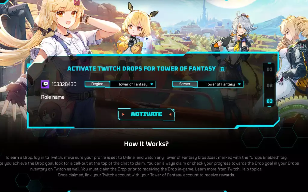 Tower of Fantasy Twitch Drops