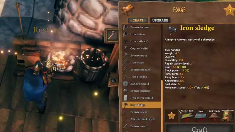 Valheim Iron Sledgehammer Crafting Guide