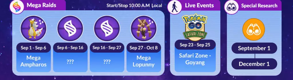 Pokemon Go Events Guide Safarizone Goyang September Inhaltsaktualisierungsplan Roadmap