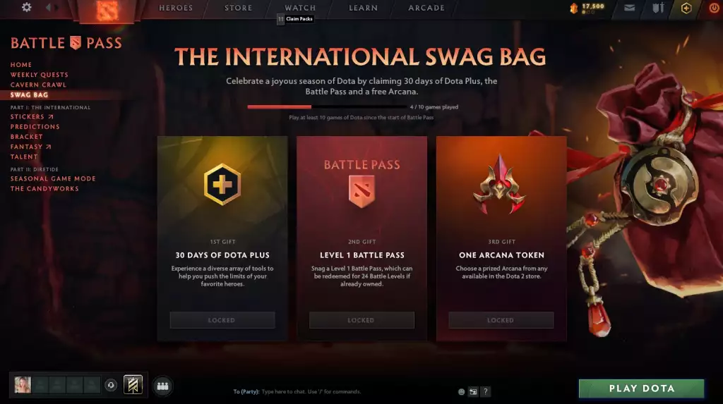 So erhalten Sie kostenlos Arcana Dota 2 Battle Pass Ti11 Swag Bag