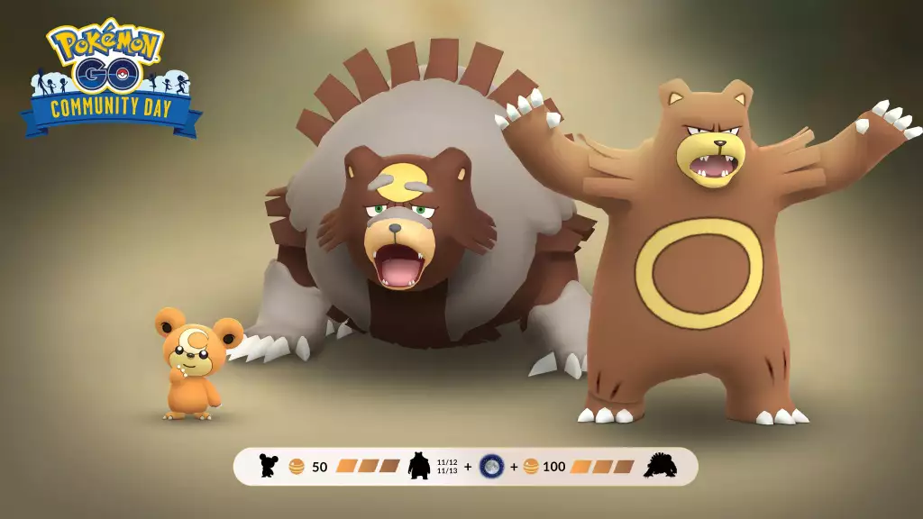 pokemon go teddiursa community day event evolution ursaring ursaluna