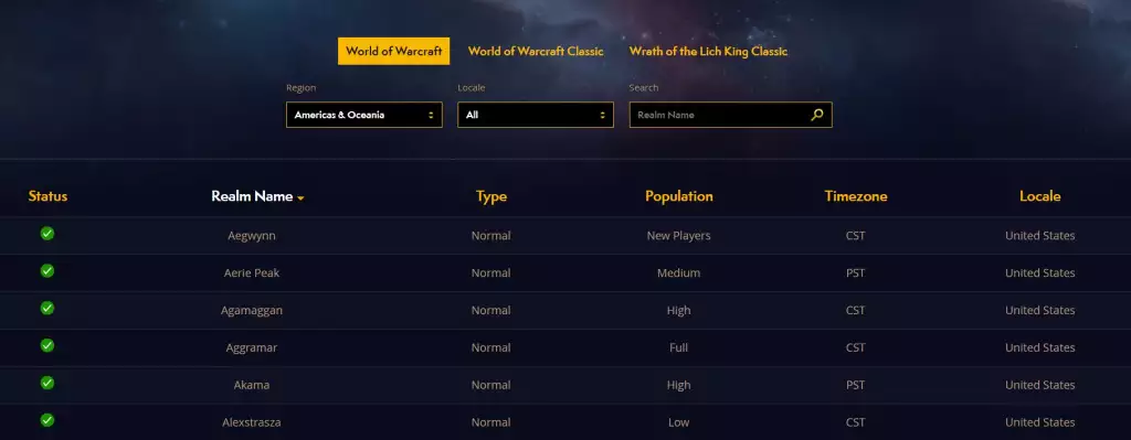 WoW Dragonflight-Server unten, wie man den Status von World of Warcraft Europe US überprüft