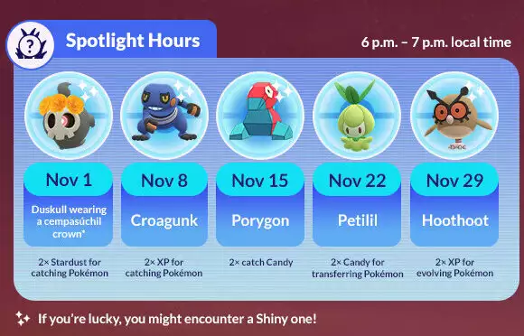 Pokemon Go Guide Spotlight Hour November Zeitplan Hoothoot