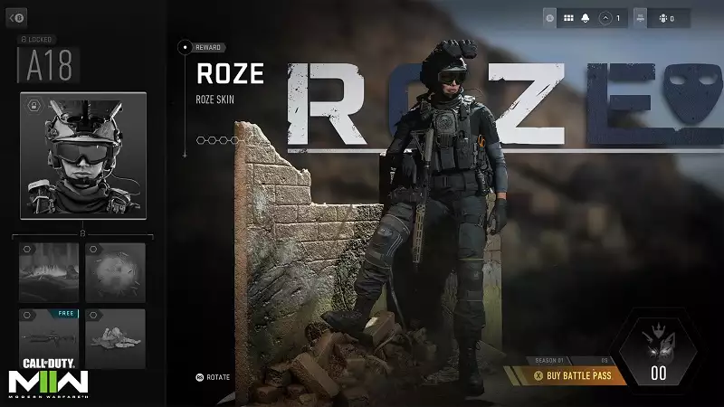 Blackout Roze-Operator-Skin zum Freischalten von Battle Pass Sector Warzone 2 Modern Warfare 2 Season 01