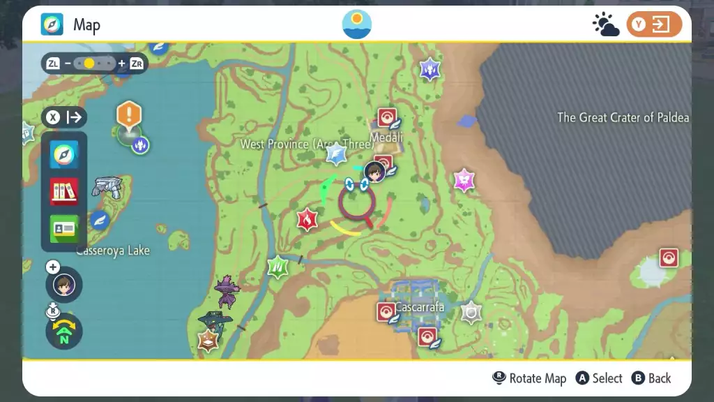 Pokemon Karmesin und Purpur Guide Evoli, wie man Medaillengebiet drei Westprovinz findet