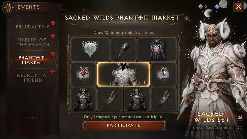 Diablo Immortal Phantom Market Belohnungen Chancen Items Obole wie man Farm Cosmetic Set Enddatum Holy Wilds bekommt