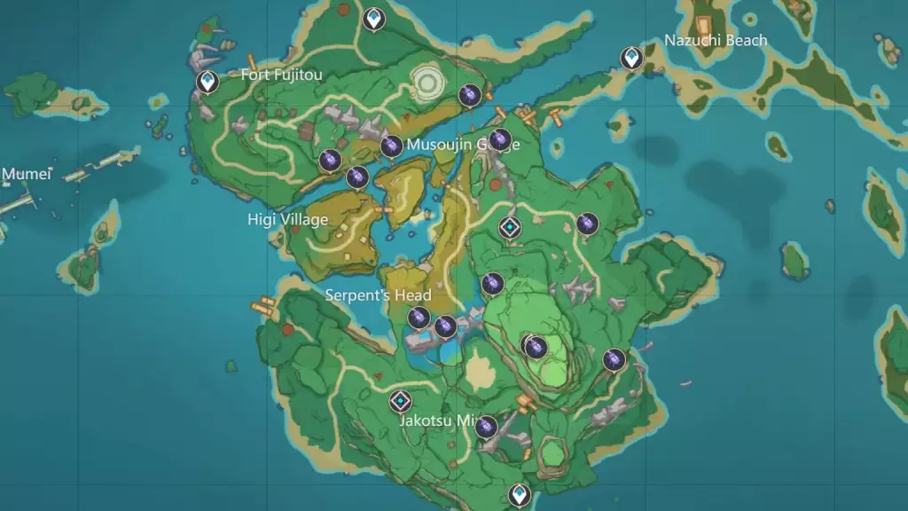 genshin impact onikabuto guide farmroute yashiori island inazuma