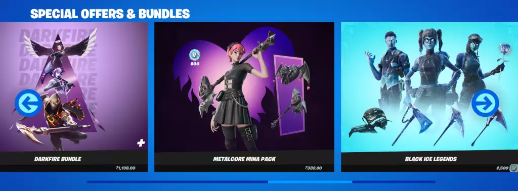 Sonderangebote und Pakete im Fortnite Item Shop Today.