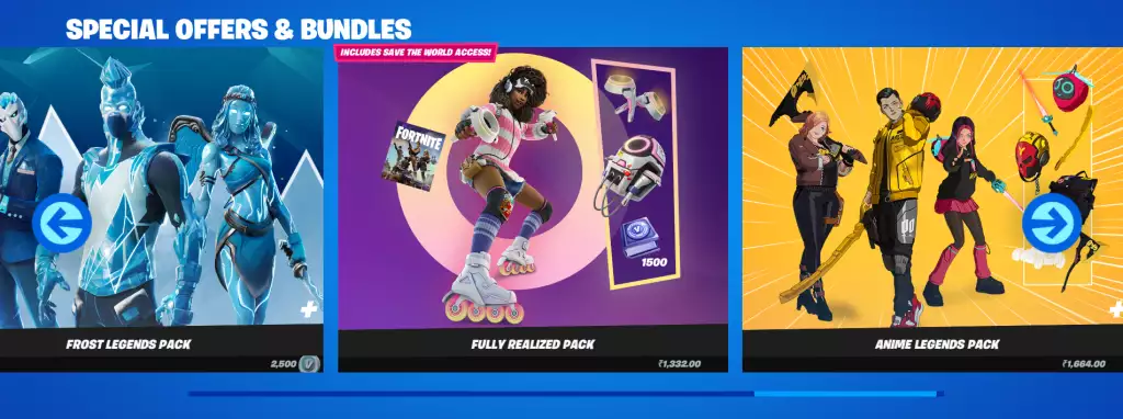 Sonderangebote und Pakete im Fortnite Item Shop Today.