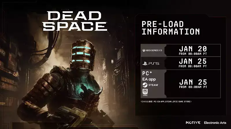 Dead Space Remake globale Startzeiten pro Region Plattformen laden Dateigröße vor, wie man ps5 xbox series x/s