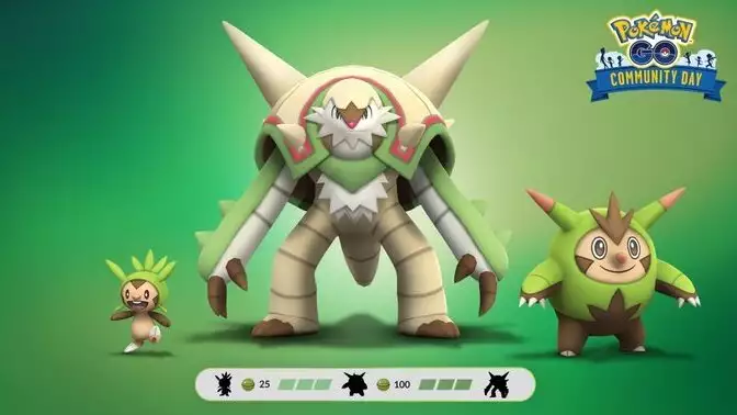 Pokémon Go Community Day Chespin Evolution Family Quilladin Chesnaught Charged Attack Raserei Pflanze Chespin Candy